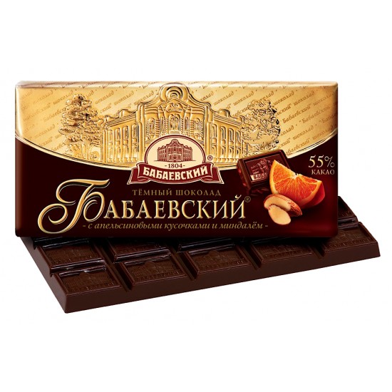 Babaevsky csokoládé narancssal és mandulával, 90 g