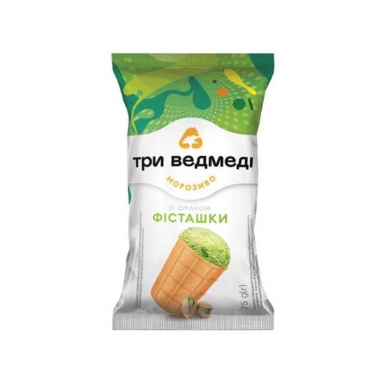 Három medve fagylalt, pisztáciás, ostyában, 12% zsírtartalom, 75 g