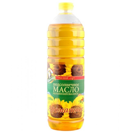 Масло подсолн. Ароматное нерафинир. 1л Кубаночка