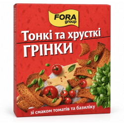 Гренки тонки ржаные томат+базилик 80г