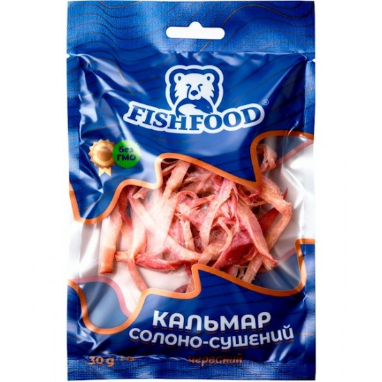 Кальмар красный сушёный, стружка 30г Fishfood