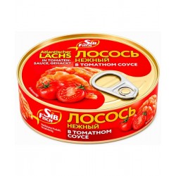 Лосось нежный в томатном соусе 220г SibFish Лосось нежный в томатном соусе 220г SibFish
