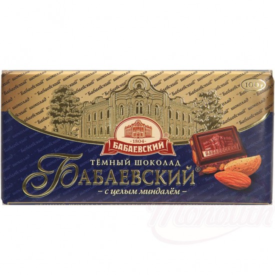 Темный шоколад бабаевский с миндалем 100г