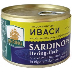 Иваси с собст.соку с доб масла Беринг 250г