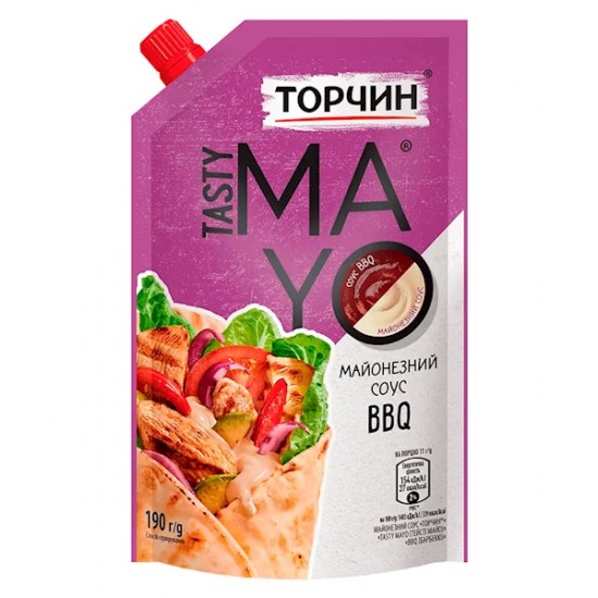 Майонезный соус Tasty Mayo барбекю 190г Торчин