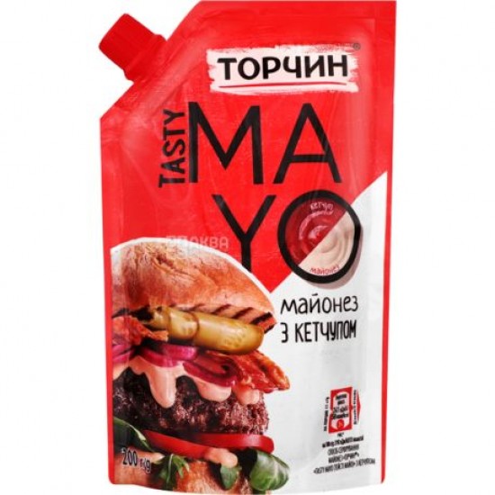 Майонезный соус TASTY MAYO c кетчупом 190г Торчин