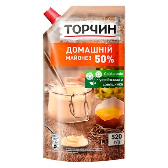 Майонез Домашний 50%жирн. 520g ТОрчин