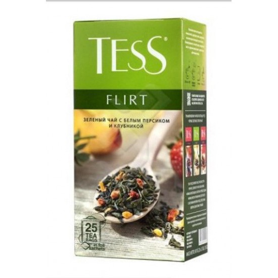 Zöld tea eperrel és őszibarackkal Tess Flirt 25x1,5g tasakos